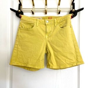 Anthropologie 26 2 4 Pilcro & Letterpress Yellow Shorts Jean Denim Cotton